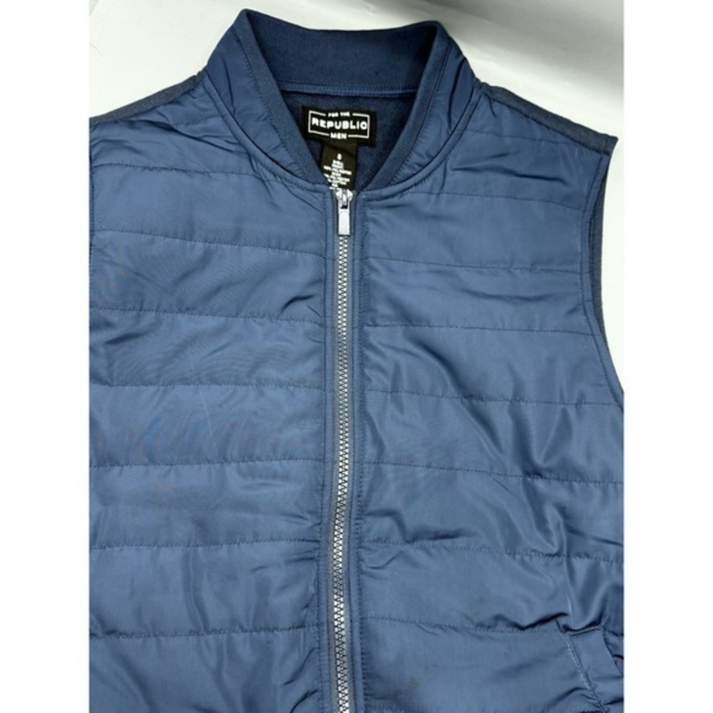 For‎ The Republic Mens Small Full Zip Puffer Vest Navy